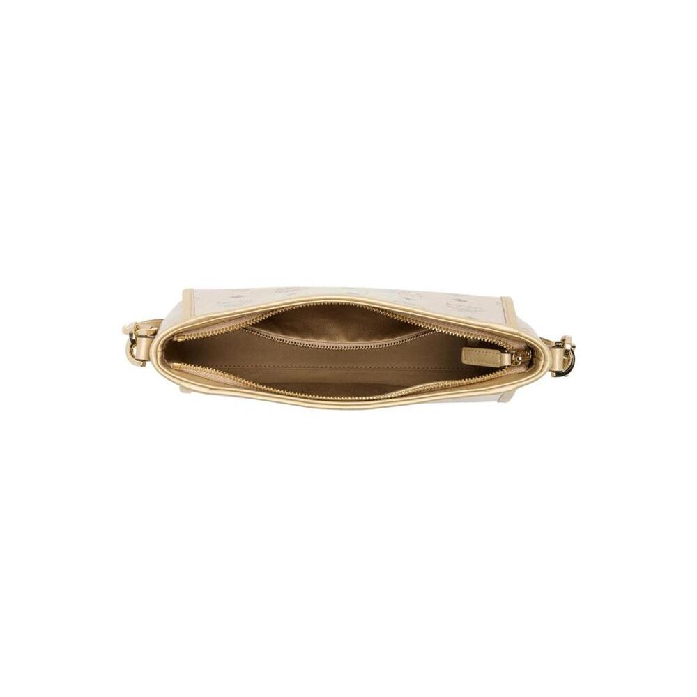 BNWT MCM Aren Visetos Shoulder Bag Gold - Picture 4 of 5